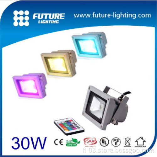 CE RoHs 3 years warranty color changing outdoor 30W led flood light